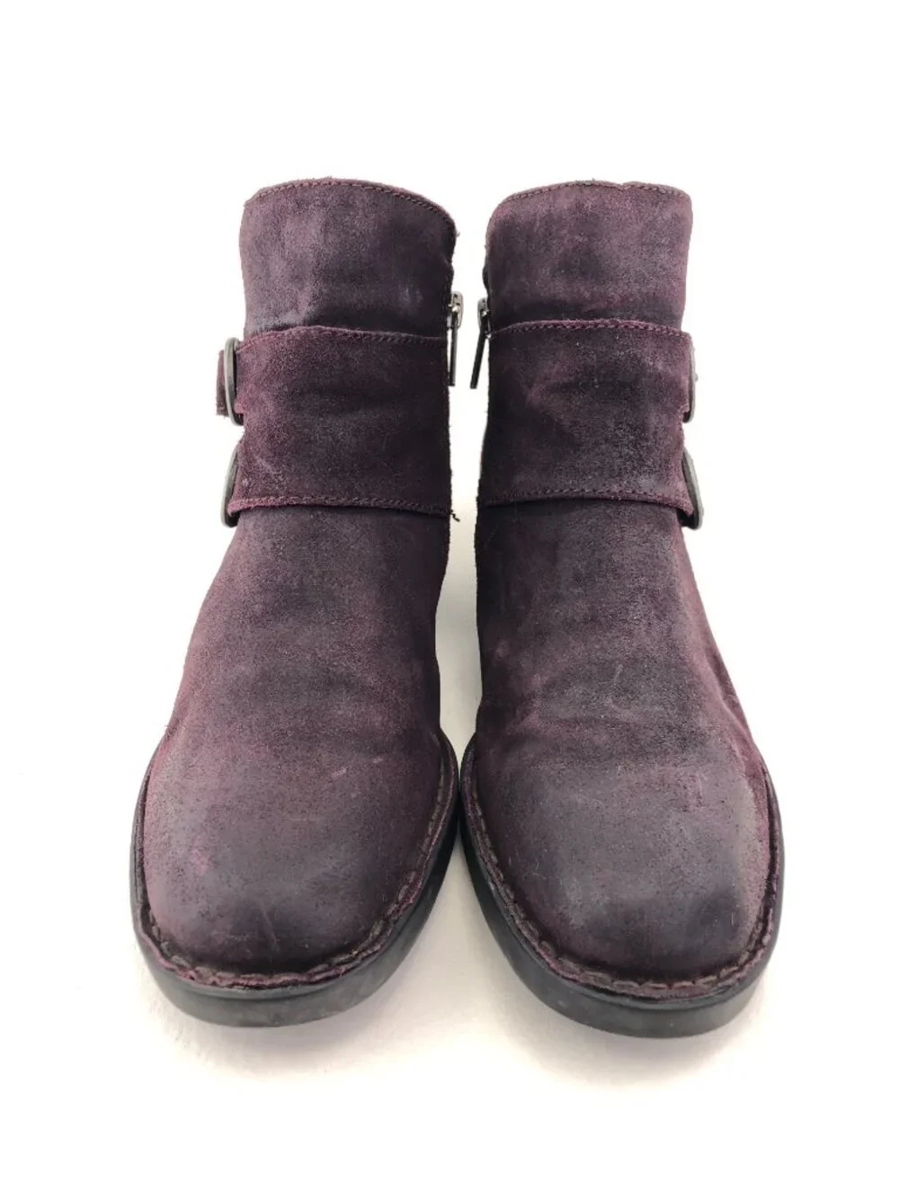 Born Adler Purple Leather Ankle Boots 8M